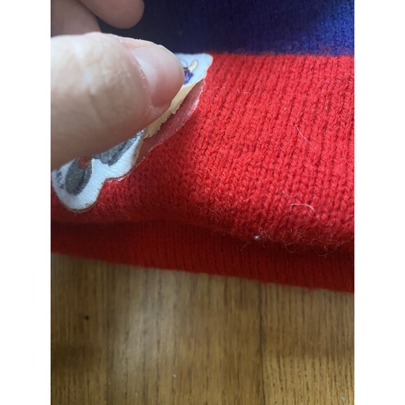 VTG 1983 Buffalo Bills Football Kids Knit Beanie Red 80s 90s NFL retro Patch Blu - Picture 5 of 5